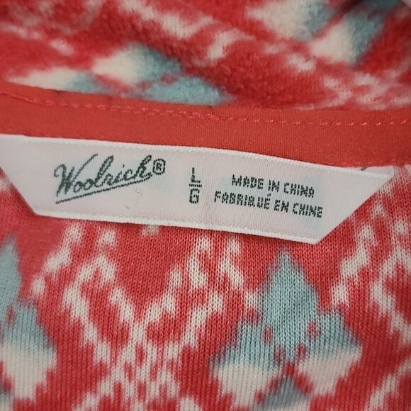 Woolrich Half-Zip Colwin Coral Printed Fleece Pullover Ladies Large Sweatshirt - Picture 3 of 8